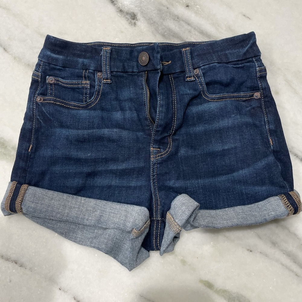 American eagle size 4 curvy high rise shortie jean shorts in good condition